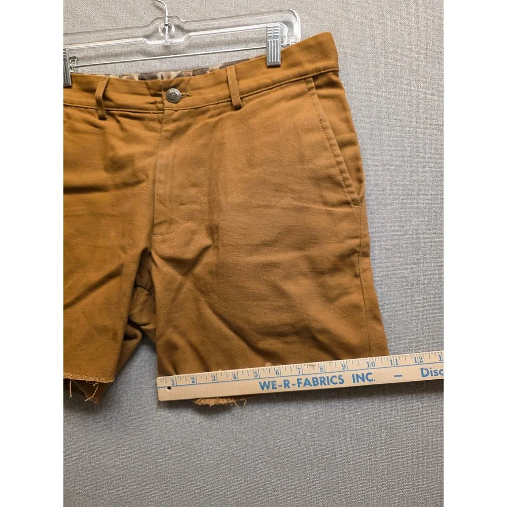 Ball and Buck 6 Point Short Mens 32 Brown Duck Canvas Raw Hem Made in USA Camo